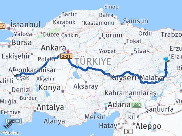 Tunceli Ovacık Uşak Arası Kaç Km - Yol Haritası