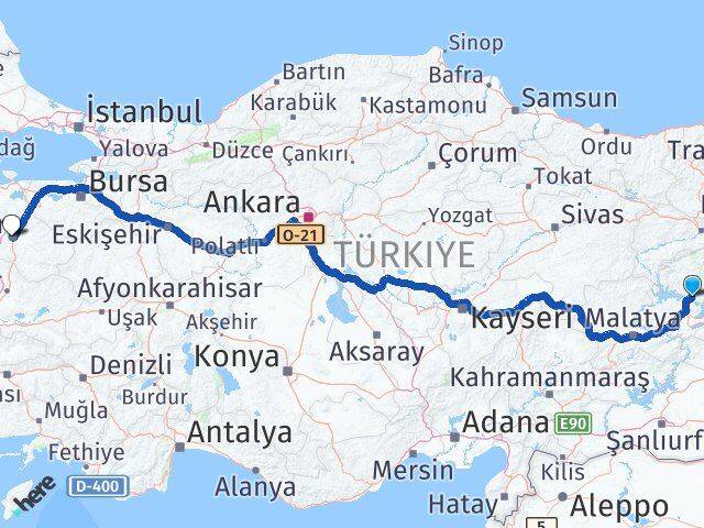 Tunceli Pertek Balıkesir Arası Kaç Km - Yol Haritası