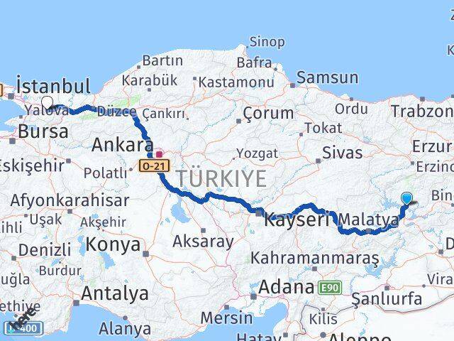 Tunceli Pertek Kocaeli Arası Kaç Km - Yol Haritası