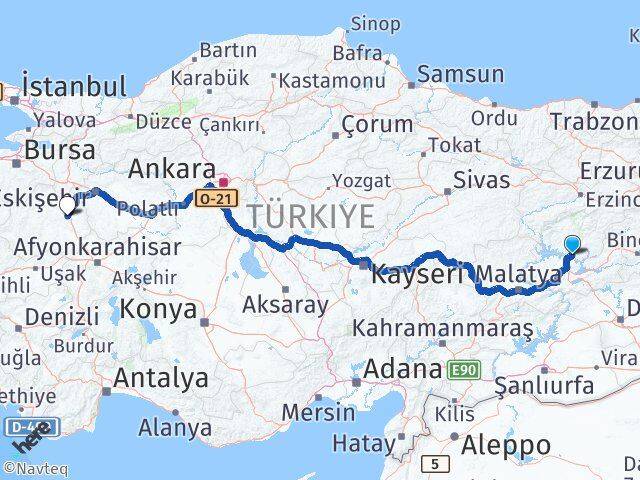 Tunceli Pertek Kütahya Arası Kaç Km - Yol Haritası