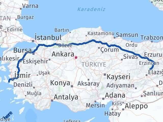 Tunceli Seferihisar İzmir Arası Kaç Km - Yol Haritası