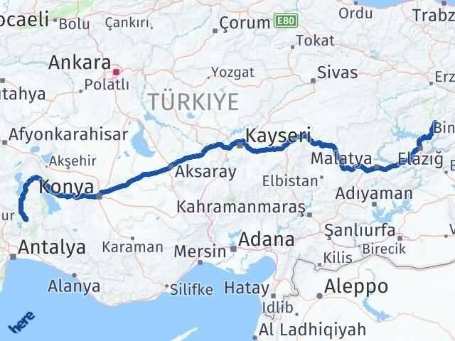 Tunceli Sütçüler Isparta Arası Kaç Km - Yol Haritası