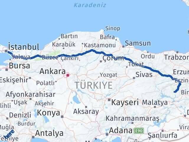 Tunceli Ümraniye İstanbul Arası Kaç Km - Yol Haritası