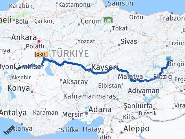Tunceli Yunak Konya Arası Kaç Km - Yol Haritası
