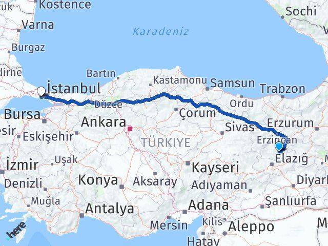 Tunceli Zeytinburnu İstanbul Arası Kaç Km - Yol Haritası