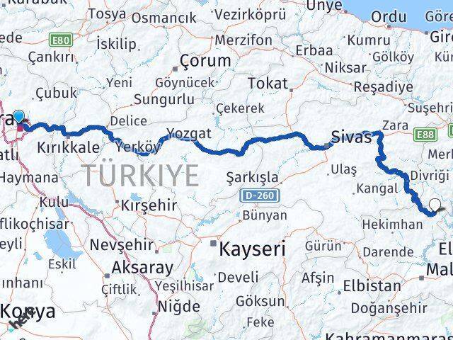 Turgut Özal Üniversitesi Arapgir Arası Kaç Km - Yol Tarifi