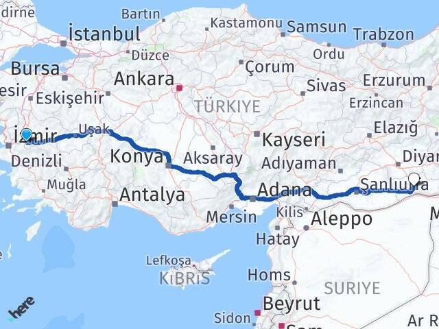 Turgutlu Otogarı Mardin Arası Kaç Km - Yol Tarifi