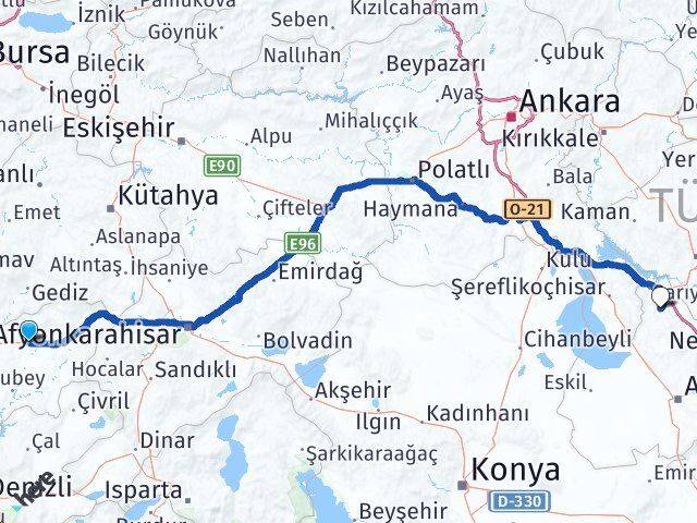 Uşak Ağaçören Aksaray Arası Kaç Km - Yol Haritası