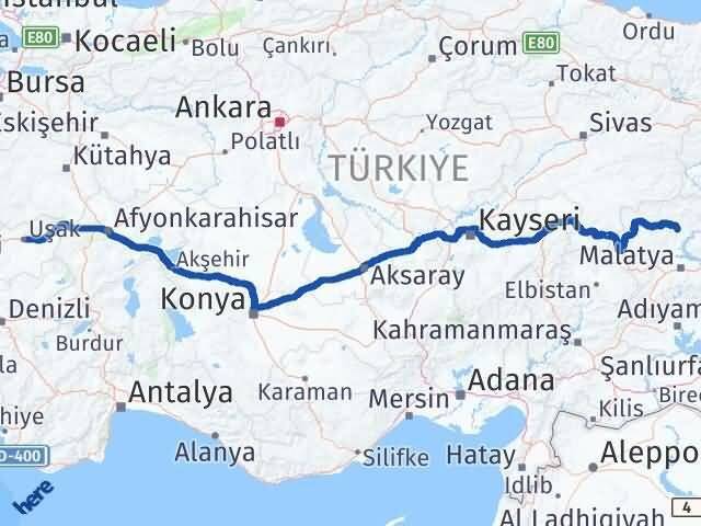 Uşak Arguvan Arası Kaç Km - Yol Tarifi