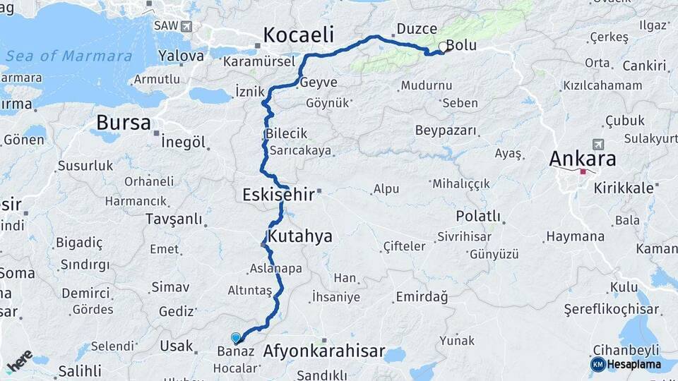 Banaz Bolu Arası Kaç Km - Yol Tarifi
