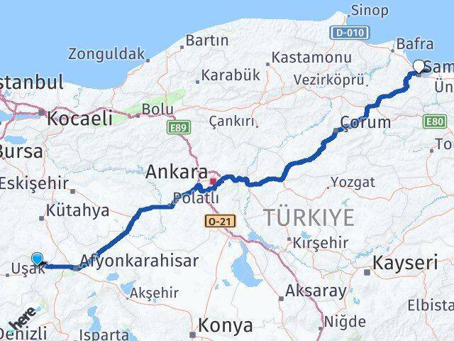 Corum Samsun Arası Kaç Km - Yol Tarifi