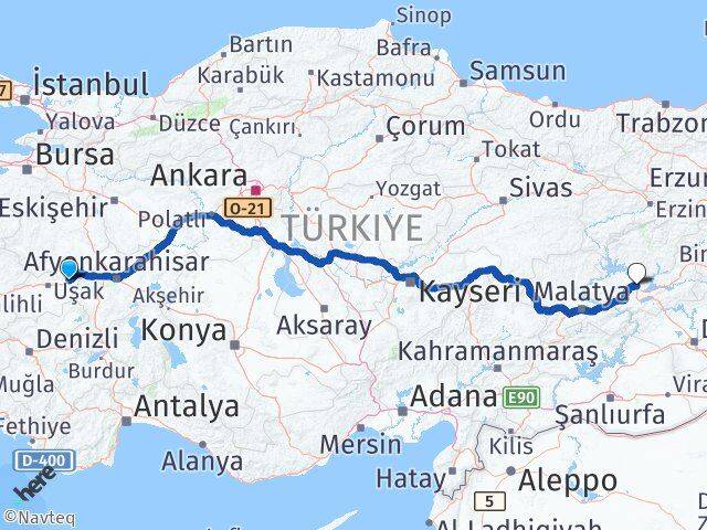 Uşak Banaz Elazığ Arası Kaç Km - Yol Haritası