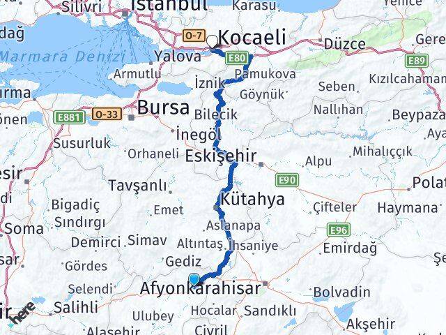 Uşak Banaz Kocaeli Arası Kaç Km - Yol Haritası