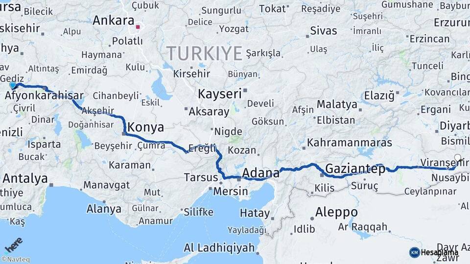 Uşak Banaz Mardin Arası Kaç Km - Yol Haritası
