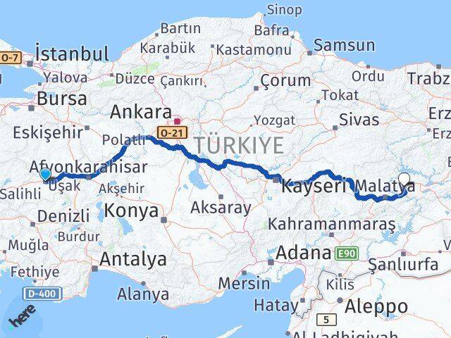 Uşak Baskil Elazığ Arası Kaç Km - Yol Haritası