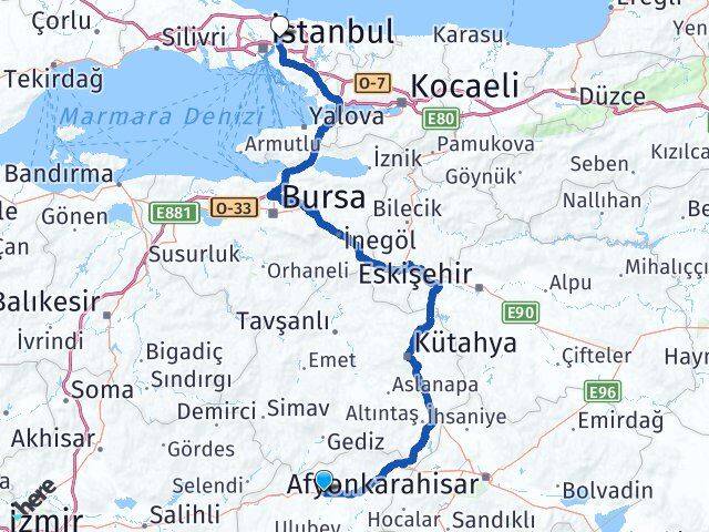 Uşak Beykoz İstanbul Arası Kaç Km - Yol Haritası