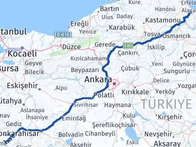 Uşak Dikmen Sinop Arası Kaç Km - Yol Haritası