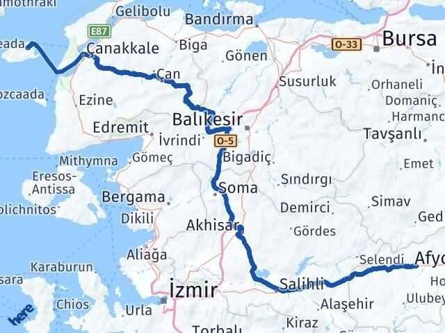 Uşak Gökçeada Çanakkale Arası Kaç Km - Yol Haritası