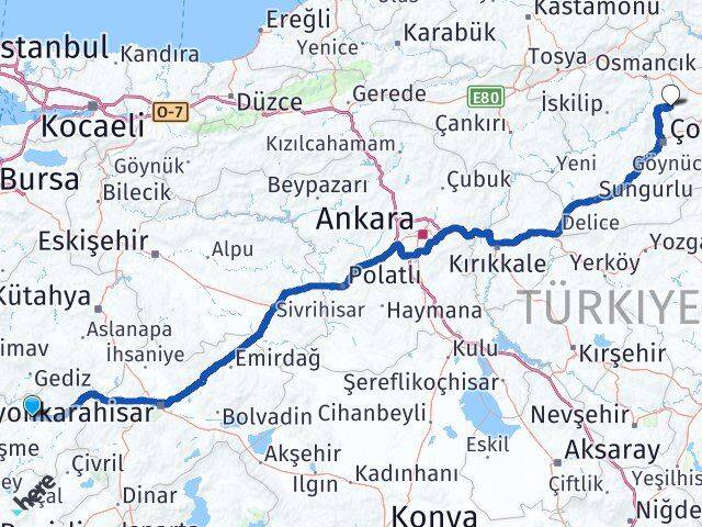 Uşak Hamamözü Amasya Arası Kaç Km - Yol Haritası