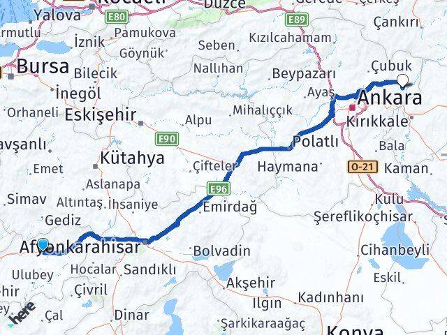 Uşak Kalecik Ankara Arası Kaç Km - Yol Haritası