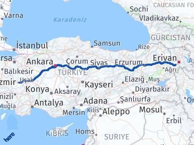 Uşak Karakoyunlu Iğdır Arası Kaç Km - Yol Haritası