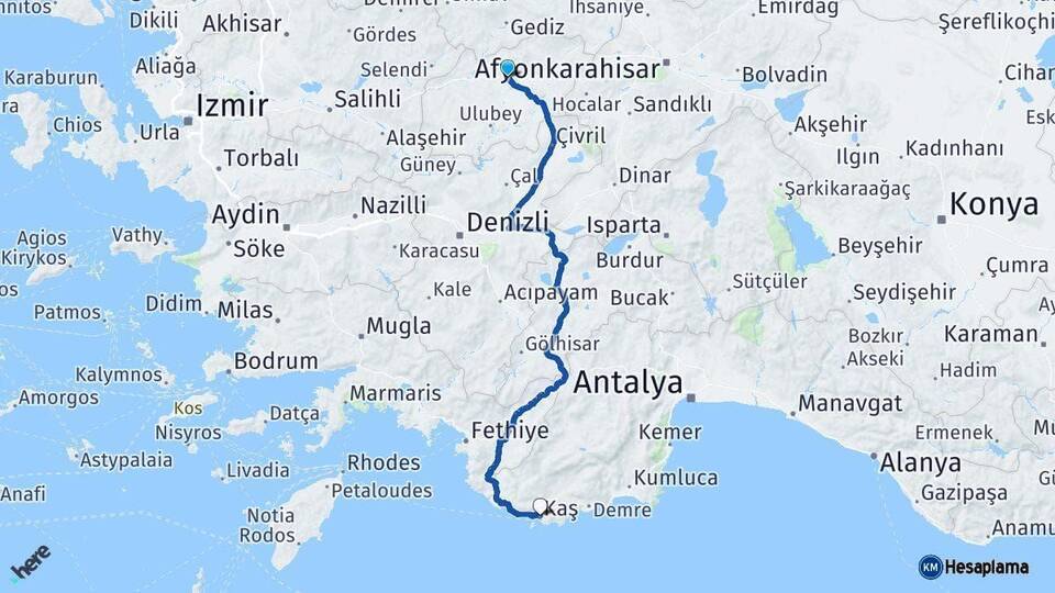 Uşak Kaş Antalya Arası Kaç Km - Yol Haritası