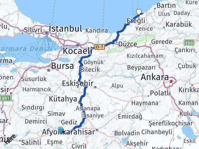 Uşak Kilimli Zonguldak Arası Kaç Km - Yol Haritası