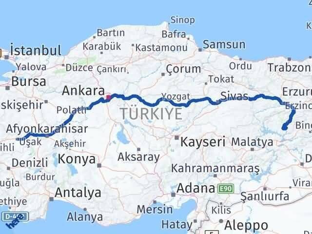 Uşak Mazgirt Tunceli Arası Kaç Km - Yol Haritası
