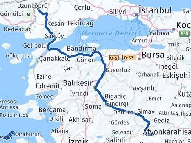 Uşak Meriç Arası Kaç Km - Yol Tarifi