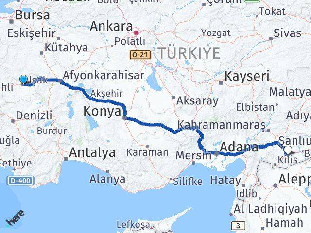 Uşak Oğuzeli Gaziantep Arası Kaç Km - Yol Haritası