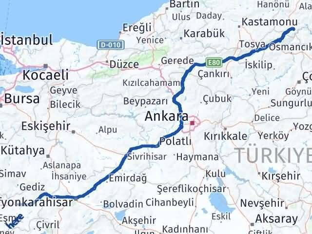 Uşak Saraydüzü Sinop Arası Kaç Km - Yol Haritası