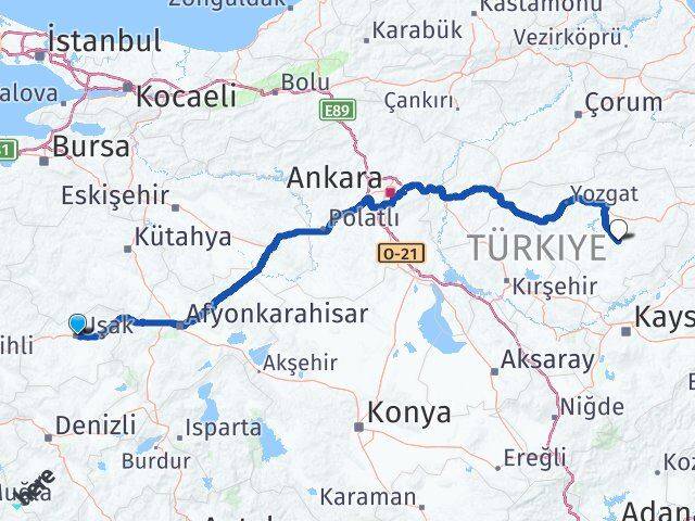Uşak Sarıkaya Yozgat Arası Kaç Km - Yol Haritası