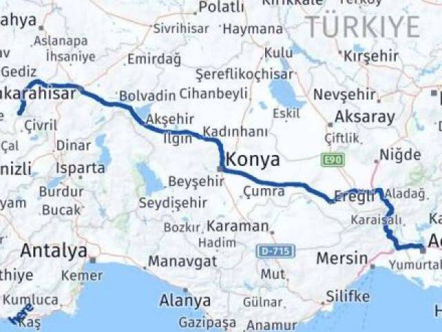 Sivaslı Adana Arası Kaç Km - Yol Tarifi