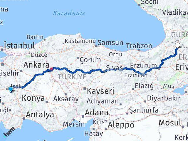 Sivaslı Ardahan Arası Kaç Km - Yol Tarifi