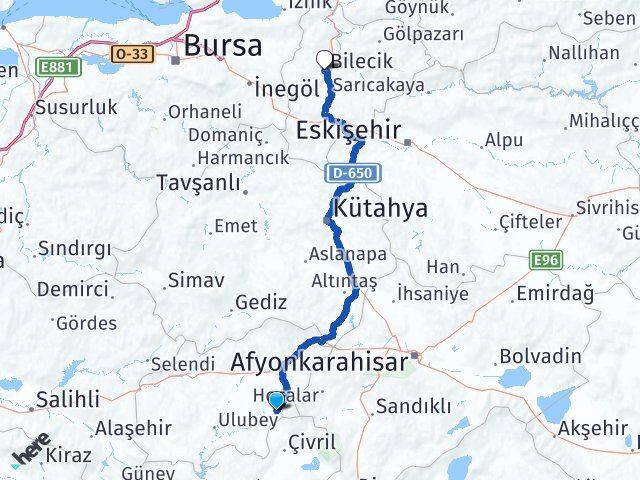 Sivaslı Bilecik Arası Kaç Km - Yol Tarifi