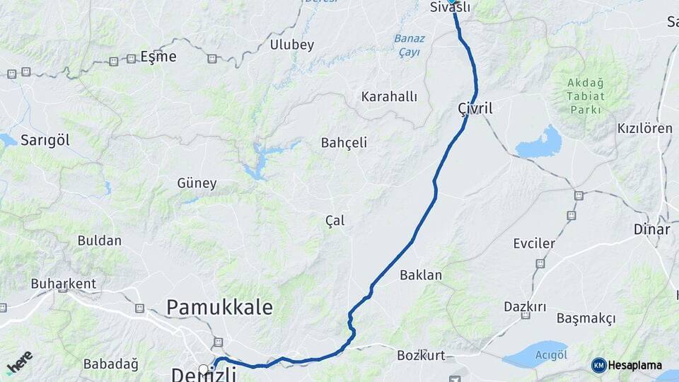 Sivaslı Denizli Arası Kaç Km - Yol Tarifi