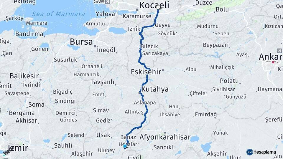 Sivaslı Sakarya Arası Kaç Km - Yol Tarifi