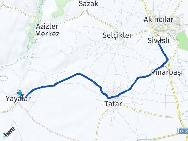 Yayalar Sivaslı Arası Kaç Km - Yol Tarifi
