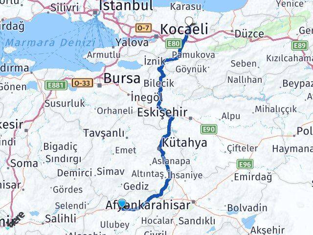 Uşak Söğütlü Sakarya Arası Kaç Km - Yol Haritası