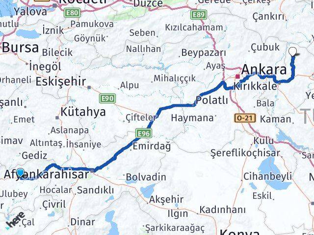 Uşak Sulakyurt Kırıkkale Arası Kaç Km - Yol Haritası