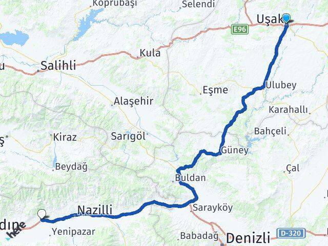 Uşak Sultanhisar Aydın Arası Kaç Km - Yol Haritası