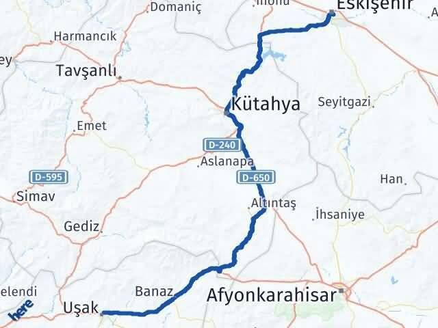 Uşak Tepebaşı Arası Kaç Km - Yol Tarifi