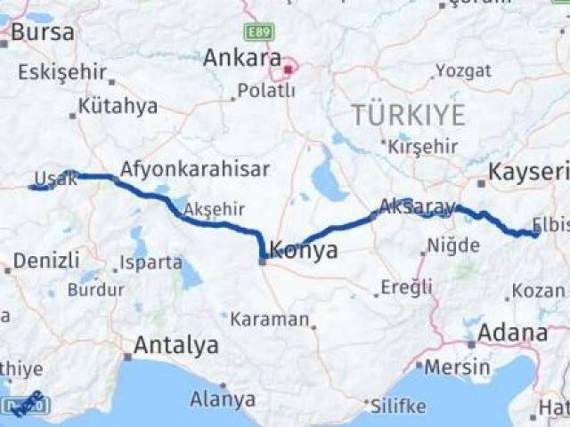 Uşak Tufanbeyli Adana Arası Kaç Km - Yol Haritası