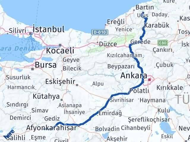Uşak Ulus Bartın Arası Kaç Km - Yol Haritası