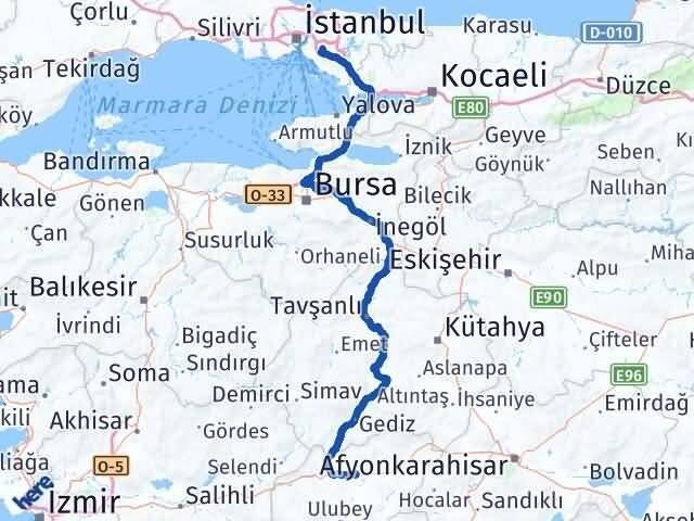 Uşak Ümraniye İstanbul Arası Kaç Km - Yol Haritası
