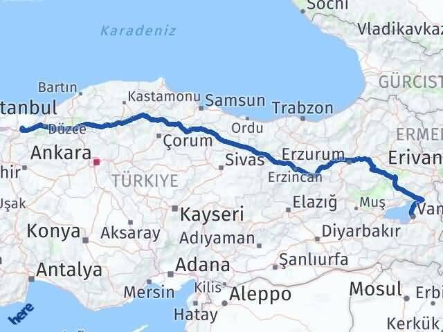 Van Adapazarı Sakarya Arası Kaç Km - Yol Haritası