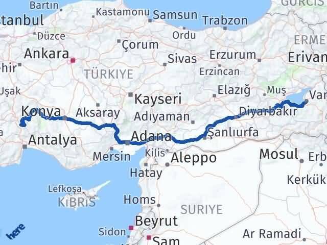 Van Ağlasun Burdur Arası Kaç Km - Yol Haritası