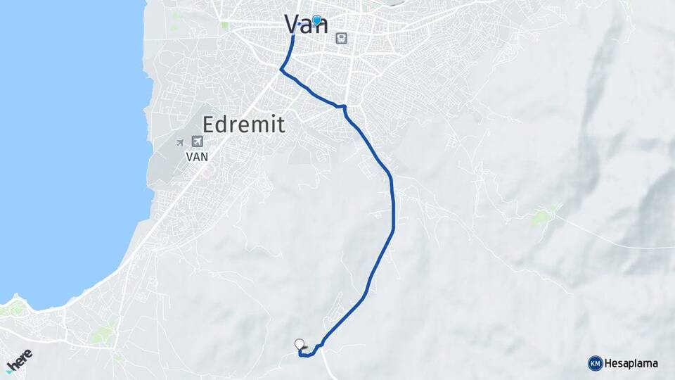 Van Akın Edremit Arası Kaç Km - Yol Haritası