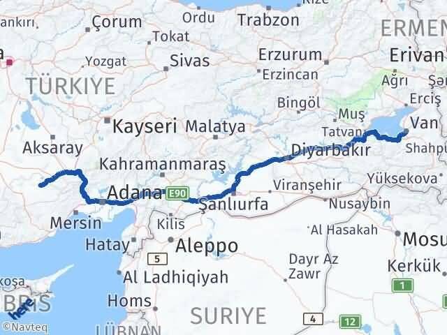 Van Ayrancı Karaman Arası Kaç Km - Yol Haritası