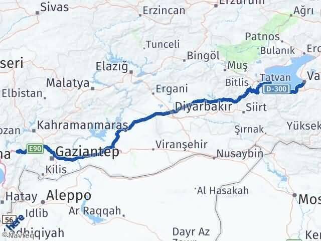 Van Bahçe Osmaniye Arası Kaç Km - Yol Haritası